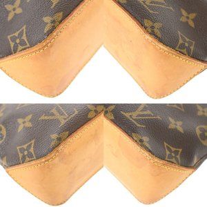 LOUIS VUITTON Monogram Trotter leather Shoulder Bag M51240 Brown
